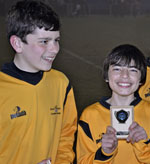 Receiving their trophies